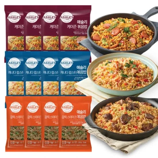 애슐리 볶음밥 12인분 세트 케이준 4 갈릭스테이크 4 랍스터 4