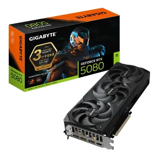 GIGABYTE 지포스 RTX 5080 WINDFORCE OC SFF D7 16GB