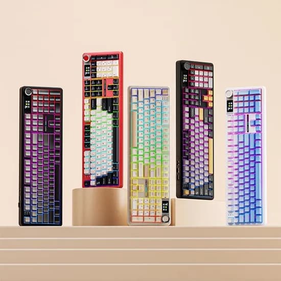 Aula 독거미 F108 pro 유무선 기계식 키보드 풀배열 핫스왑 블루투스 8000mAh 2.4G RGB