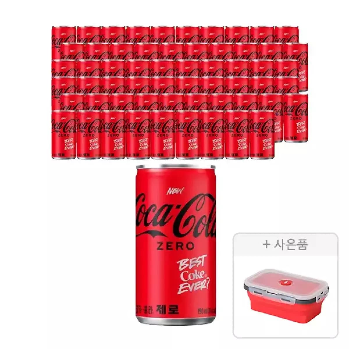 코카콜라 및 제로 190ml 60개 접이식 실리콘 용기증정 T멤버쉽