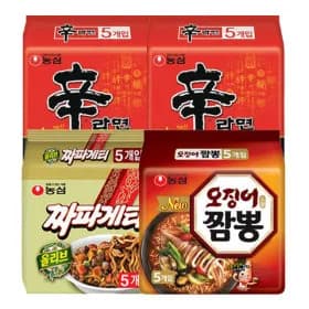 신라면 10입 짜파게티 5입 오징어짬뽕 5입 총 20입