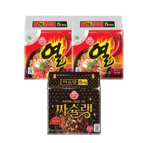 오뚜기 열라면 120g 10개 짜슐랭 145g 5개 총 15개입