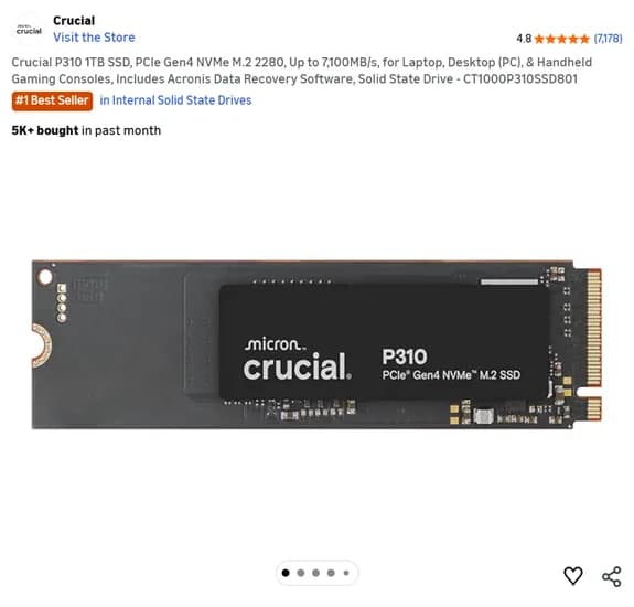 Crucial P310 1TB SSD