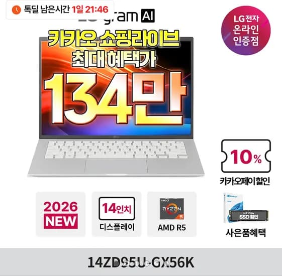 LG그램 AI AMD 14ZD95U-GX56K