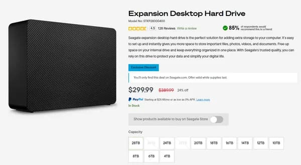 Seagate Expansion 28TB 외장하드