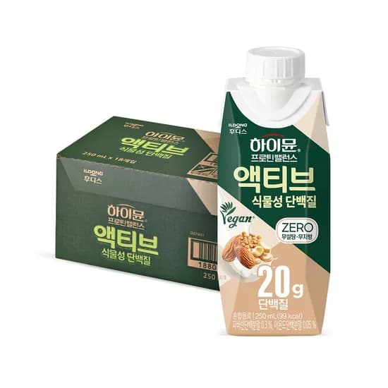 하이뮨 프로틴 밸런스 액티브 식물성 단백질, 250ml, 18개