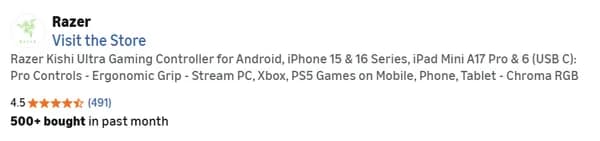 Razer Kishi Ultra 키시 울트라 모바일 게이밍 컨트롤러