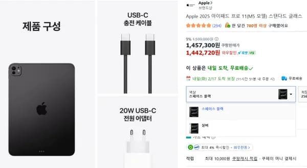 Apple 2025 아이패드 프로 11(M5 모델) 스탠다드 글래스