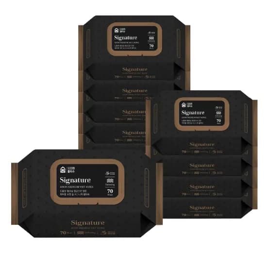 고평량 63gsm 도톰한 숨 시그니처 저자극 물티슈 70매 10팩 (코인딜)