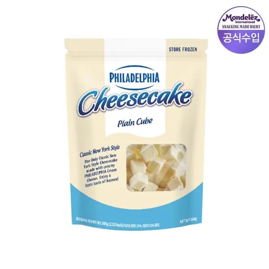 필라델피아 치즈케익 큐브 580g 플레인