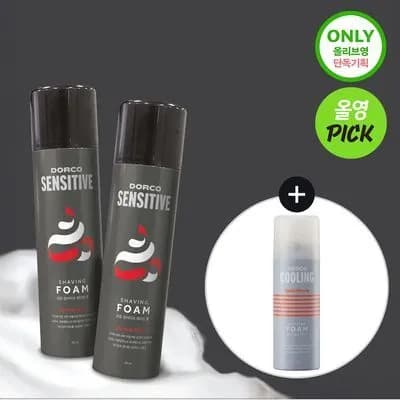 도루코 프로 센서티브 쉐이빙폼 210ml 2입 + 쿨링 쉐이빙폼 74ml