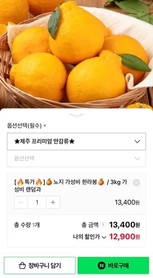노지 한라봉 랜덤 2.5kg
