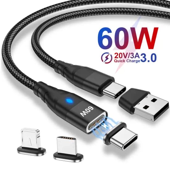 USB C-C 타입 마그네틱 충전기 케이블 USB A 어댑터 60W 외 부속옵션