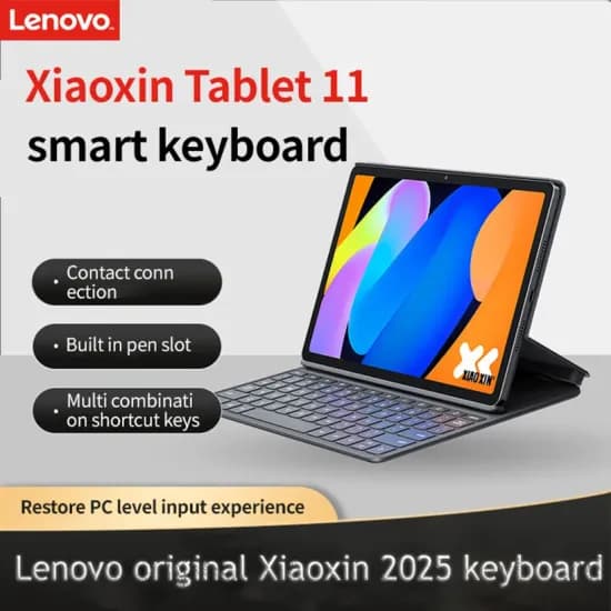 정품 레노버 샤오신 11 2025 스마트 키보드 케이스 터치 연결 내장 펜 슬롯 마그네틱 태블릿 보호 케이스