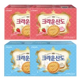 크라운산도 딸기 323g 2개 + 스윗밀크 323g 2개 (11,200원/유클무료)