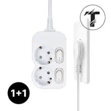 국산 납작 개별 2구 멀티탭 45cm 2개