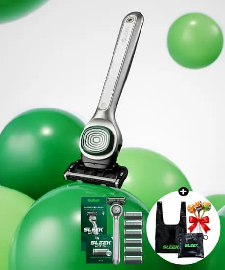 슬릭 모션 면도세트(기+날7입)+리유저블백+추팝추스3개