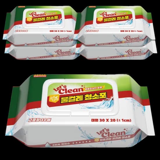 물걸레 청소포 대형 5팩 총150매(팩당30매) 6,900원