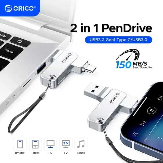 오리코 듀얼 USB C/USB 3.2 플래시 드라이브