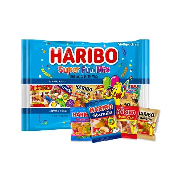 하리보 슈퍼 펀 믹스 베스트셀러 4종 믹스 젤리 649g (코인딜)