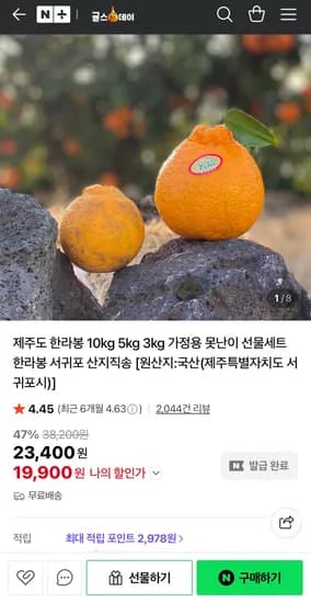 제주 한라봉 가정용 3kg (13,200원/무료)