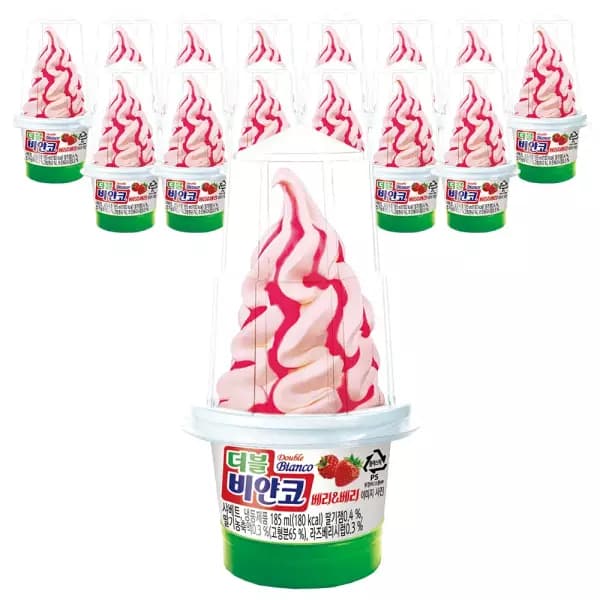 롯데웰푸드 더블비얀코 베리&베리, 185ml, 15개