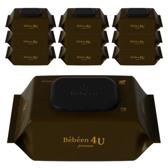 75평량 베베앙 포유 영유아 물티슈 프리미엄 엠보싱 캡형 70매 10팩