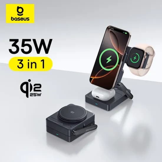 베이스어스 3IN1 맥세이프 무선충전기 QI2.2 35W