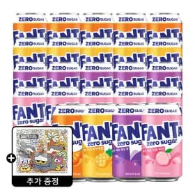 환타 제로 오렌지 파인 포도 피치 350ml 4종 총 24캔