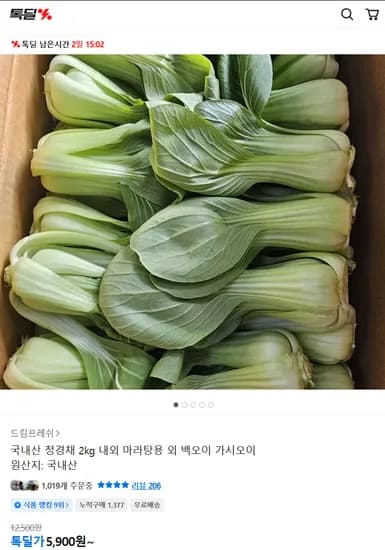 국내산 청경채 2kg 외 꽃상추