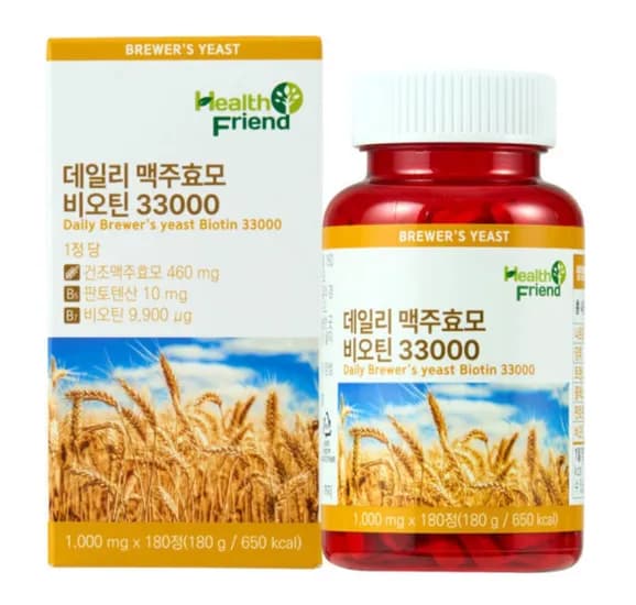 데일리 맥주효모 비오틴 33000 6개월분 180정