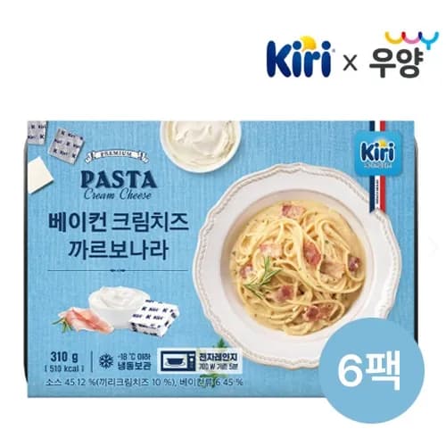 끼리 베이컨 크림치즈 까르보나라 파스타 310gx6팩