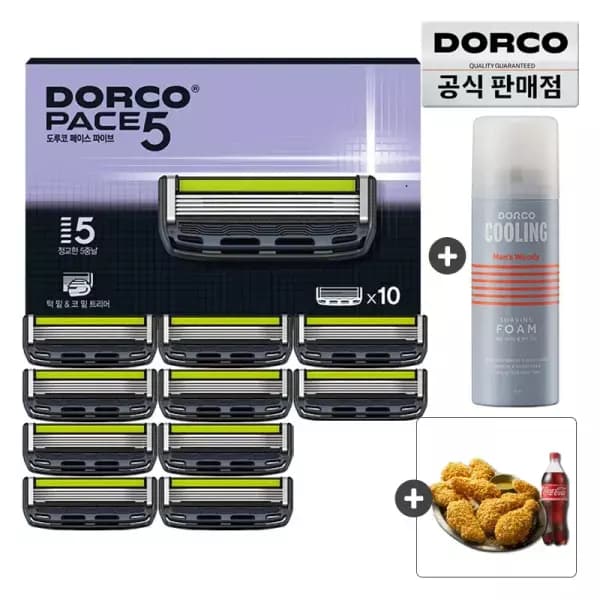 도루코 페이스5 면도날 10입세트+미니폼