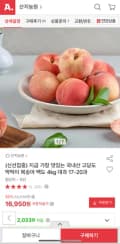 국내산 고당도 딱딱이 복숭아 백도 4kg 대과 (16,100원 / 무배)