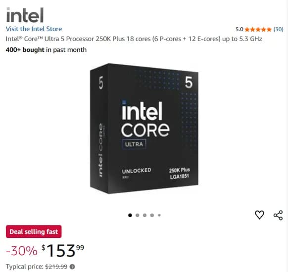 Intel® Core™ Ultra 5 250K Plus + 툼레이더 신작 등 게임 2종