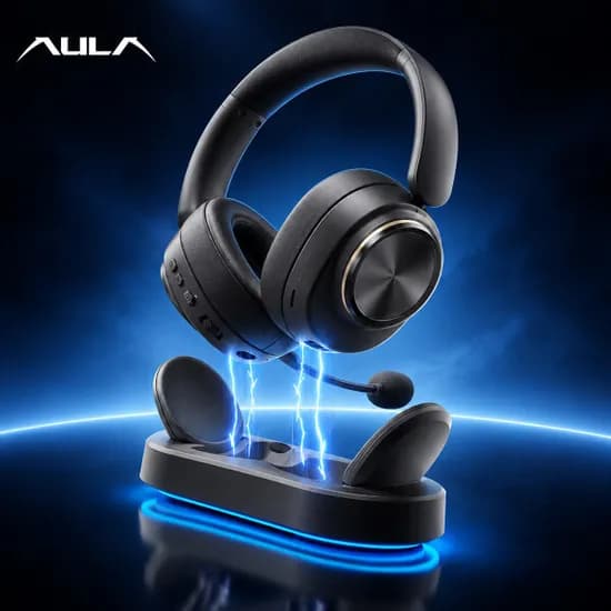 AULA 독거미 G7 Pro V2 게이밍 무선 헤드셋 충전독 포함