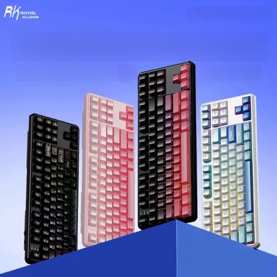 RK T87 알루미늄 무선 게이밍 기계식 키보드 화이트 블루