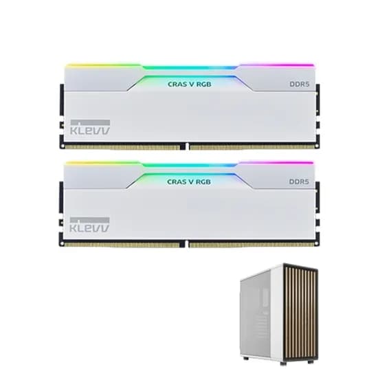에센코어 클레브 DDR5-6000 CL30 CRAS V RGB 화이트 AMD 패키지 32GB(16Gx2) + 프렉탈디자인 North Mesh Chalk 화이트 케이스