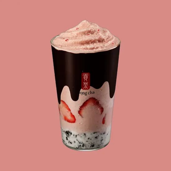 공차 20% 초콜릿 시그니처 밀크티+펄 / 초코바른 딸기 스무디 with 쿠키