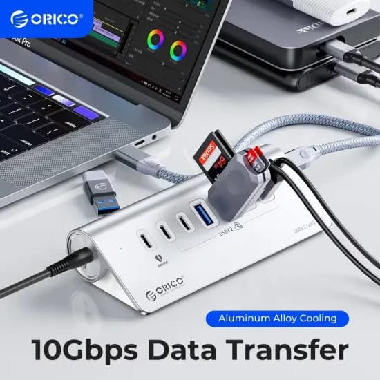ORICO USB 3.2 허브 10Gbps 7포트 0.5m 유전원 분배기