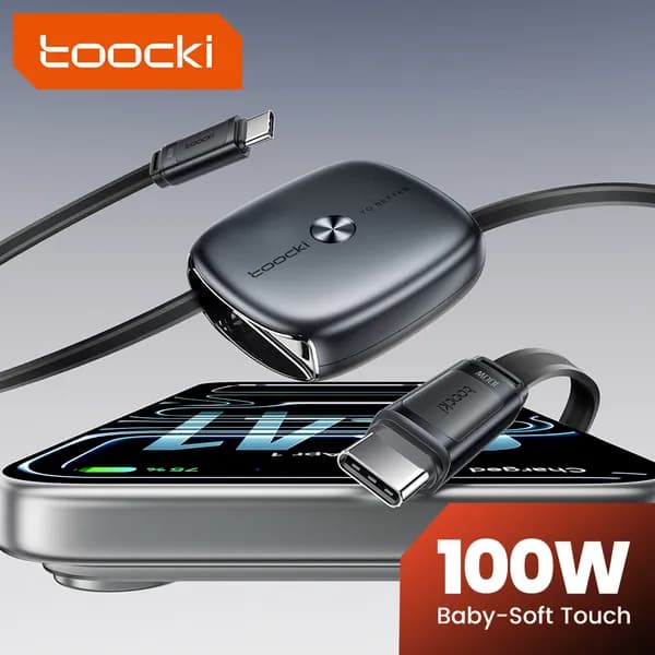 Toocki 리트랙터블 C타입 100W SFC 3.0 고속충전 케이블