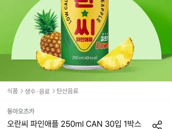 오란씨 파인애플 250ml 30개