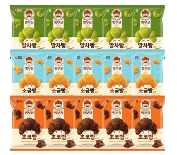 농심 새우깡 4개 소금빵 4개 초코빵 4개