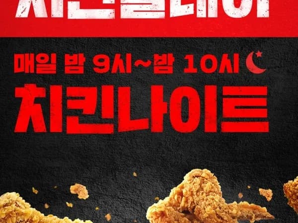 올데이 치킨나이트 치킨 단품 1+1 1/11
