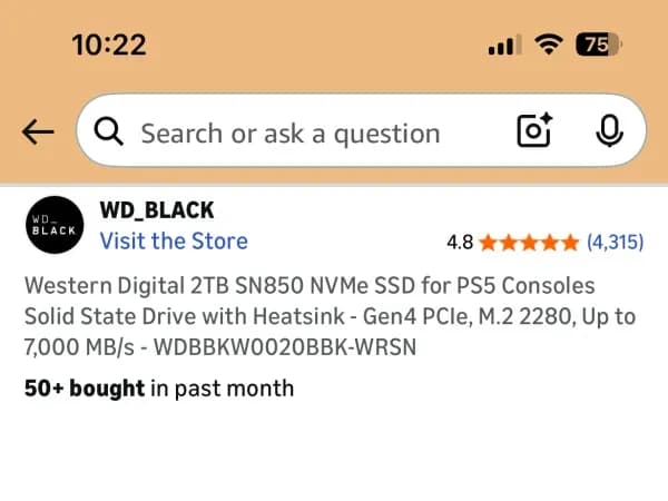 SN850 for PS5 2TB 199.56