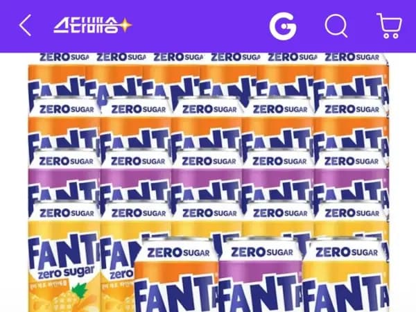 환타제로 오렌지12캔+포도6캔+파인6캔 350ml(12,960원/무료)