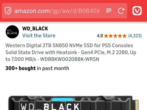 WD SN850 NVMe SSD 2TB