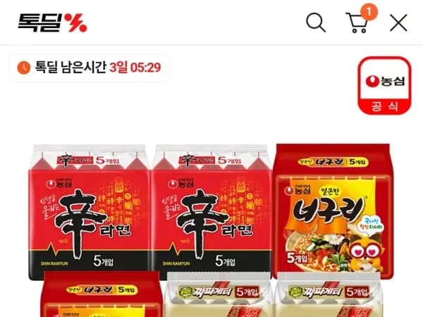 농심 라면 신신너너짜짜 30개