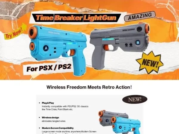 Time Breaker 무선 라이트 건 PS1/PS2 호환