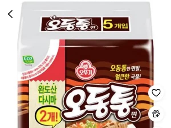 오뚜기 오동통면 120g 5봉 (3,300원/와우무료)